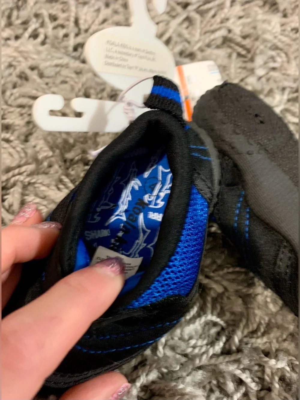 Koala Kids Black and Blue Toddler Sneakers with Hook-and-Loop Strap